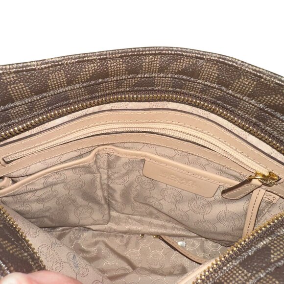 Michael Kors Jet Set Travel Large Messenger Brown One Size Crossbody Zipper - Picture 5 of 6